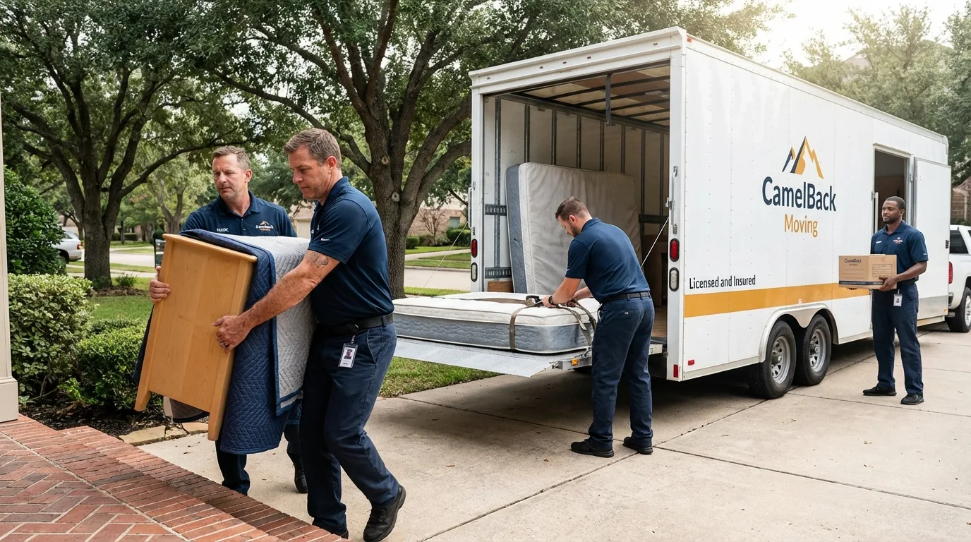 Crew loading residential truck for cross-state move from Nome, AK
